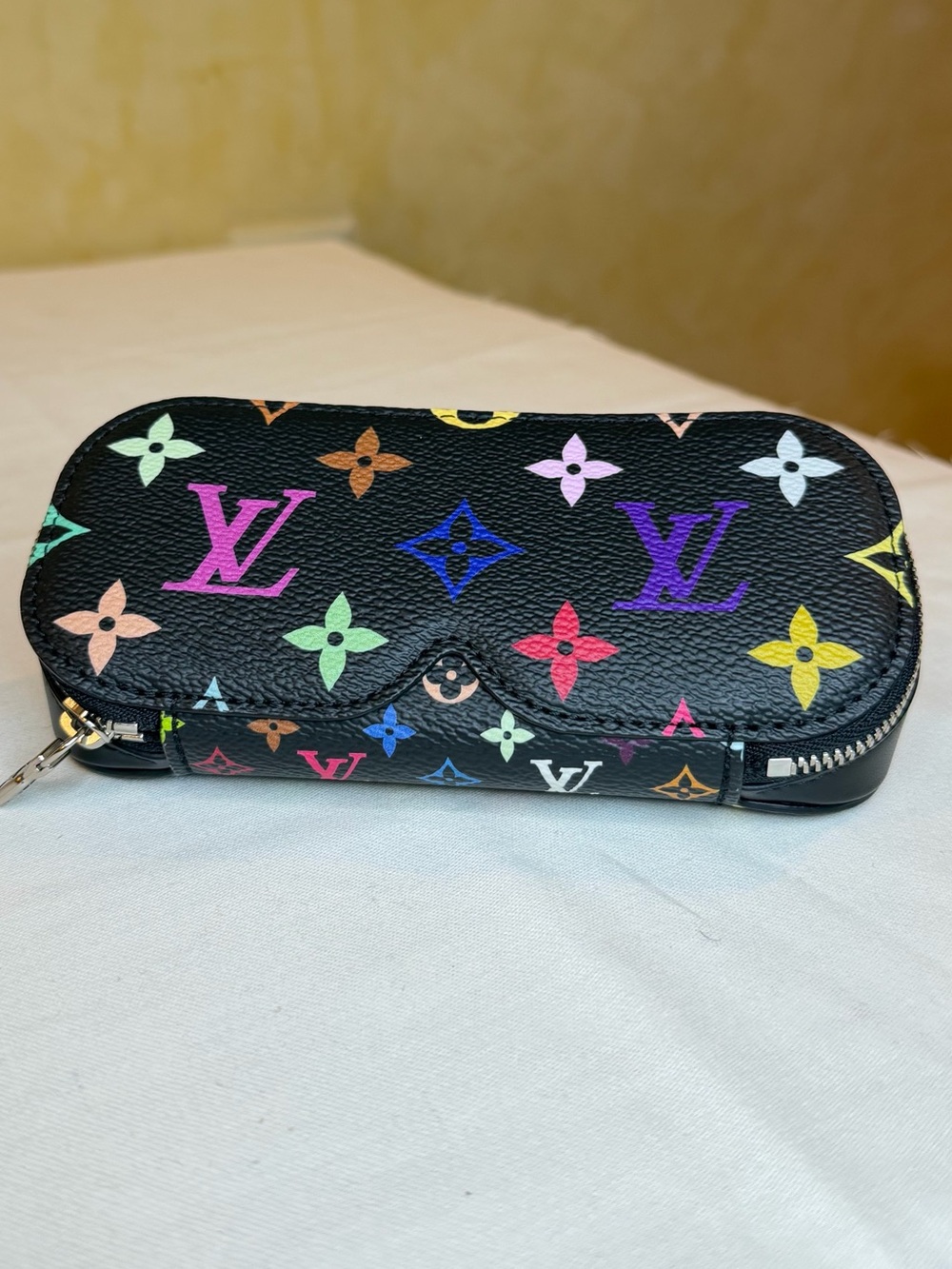 Louis Vuitton x Takashi Murakami Multicolor Monogram Sunglasses Pouch Black